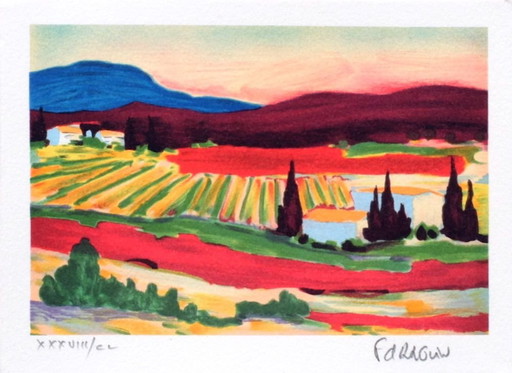 François D'ARGUIN Petite suite : paysage du midi I Litografia firmata 1994