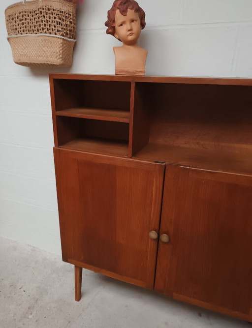 Niedriges Bücherregal 1960 Französische Herstellung – boekenkasten, Wood, Brass (photo 2 of 12)