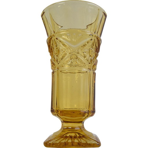 Vase Vintage Art Deco en verre ambré, 1940