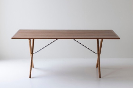 Image 1 of Seltener Hans Wegner 'Sawbuck' Tisch, DK 1960er