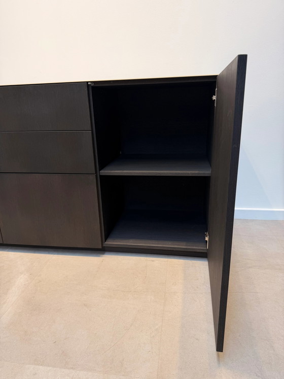 Image 1 of Contemporary Wooden Sideboard with Glass Top