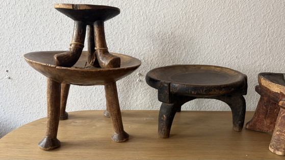 Image 1 of Colección de taburetes antiguos bamileke Oromo Senufo de África 
