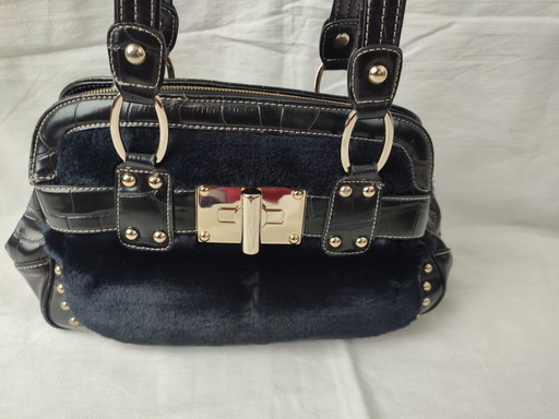 Kathy Van Zeeland Handbag Faux Fur Very Nineties '90 Black – schoudertassen, Textile, Skai (photo 2 of 13)