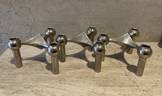 Image 1 of Stoff Nagel design candle holders vintage 1970s
