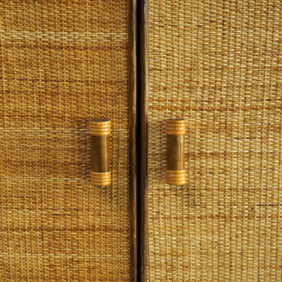 Meuble Vintage en Rotin et Cannage Tressé – Buffet bas (photo 12 of 14)
