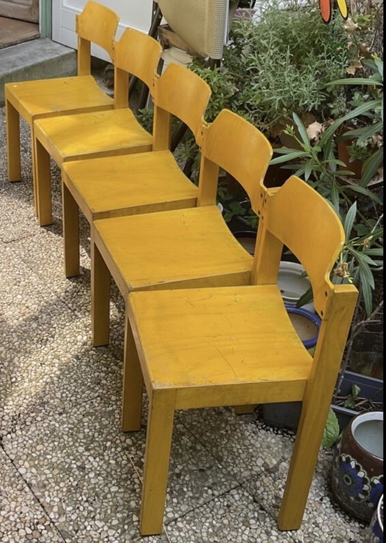 Image 1 of Set von fünf Holzstühlen Schapp