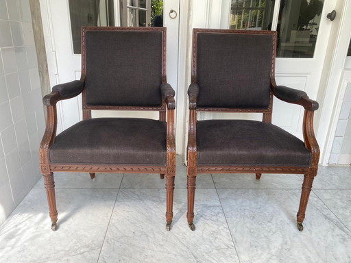2x fauteuils Louis XVI