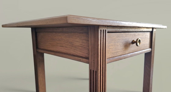 Image 1 of Oak side table – Architectural lines, modernist spirit 1940