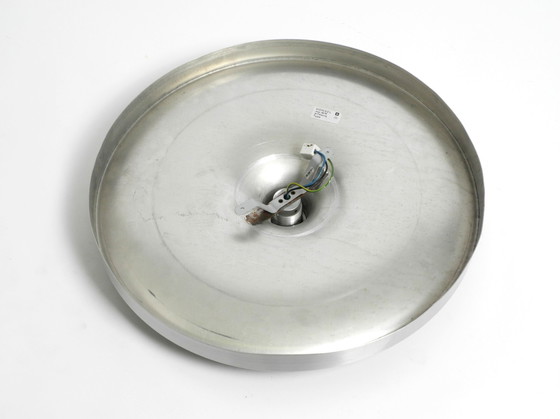 Image 1 of Large Round Original Mid Century Space Age Aluminum Ceiling or Wall Lamp by Honsel | Ø 50 cm