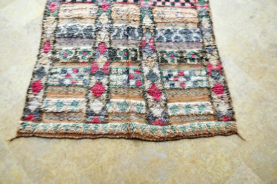 Image 1 of Tapis Kilim Boujaad touffeté vintage - 370 x 150 cm