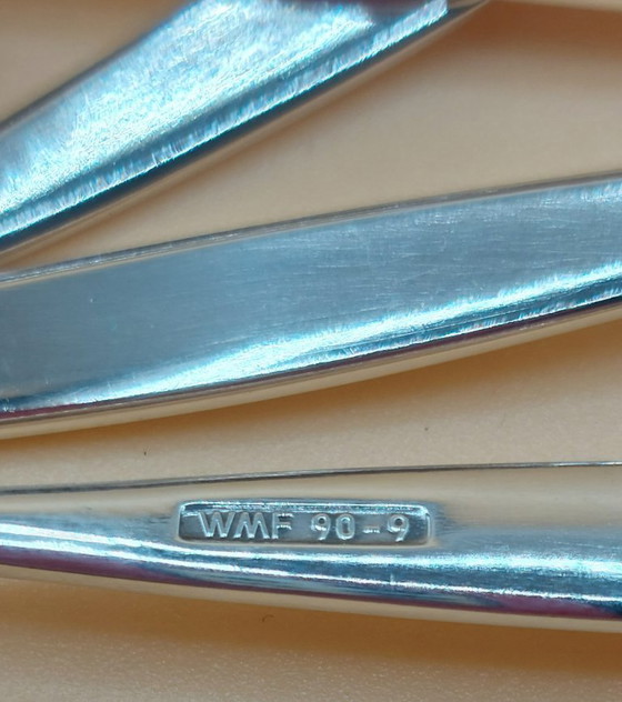 Image 1 of Setje verzilverde theelepeltjes in houten doosje