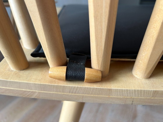 Fredericia Mikado Dining Chairs – Set of 6 – Foersom & Hiort-Lorenzen – Leather, Wood (photo 10 of 10)