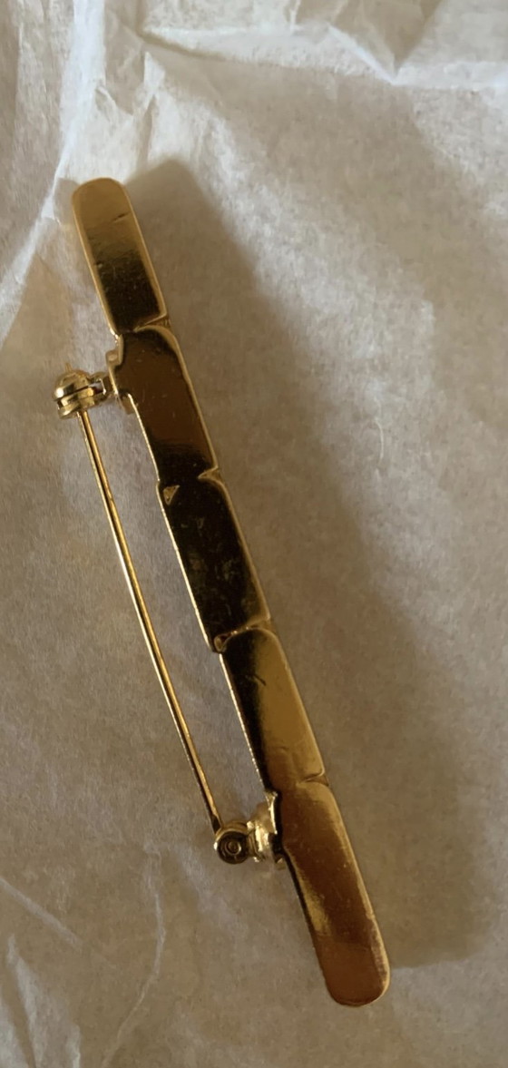 Broche Articulée & Modulable Claude Montana Pour Marie Paris – Design Architectural Doré – 7 cm / 13 g (photo 4 of 7)