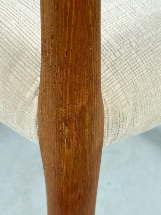 Image 1 of JL Møllers, ensemble de 4 chaises de salle à manger, modèle '83', teck, laine, années 1960, Danemark (4)