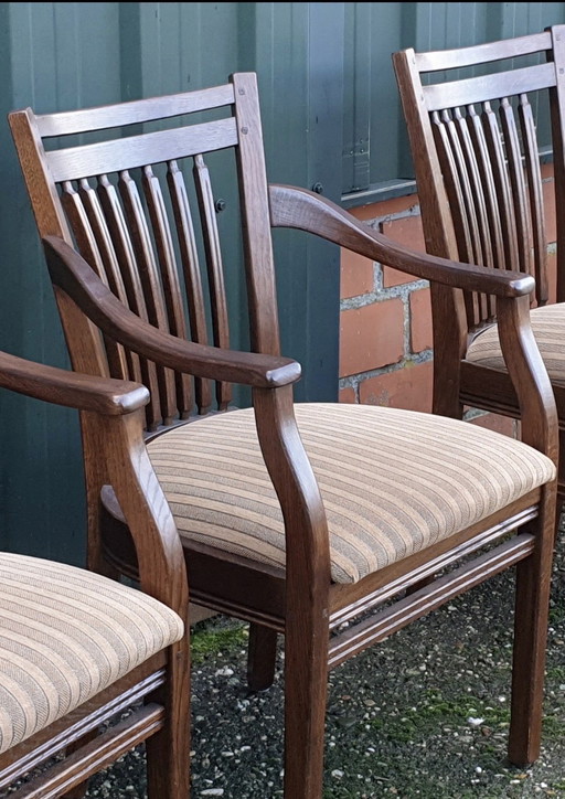 6 Bannink jugendstil eiken eetkamer stoelen 