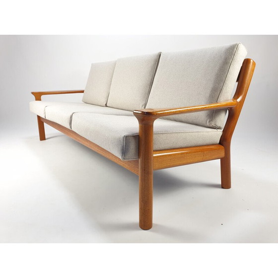 Image 1 of Mid Century Teakholz 3-Sitzer Sofa von Juul Kristensen für Glostrup, 1970er