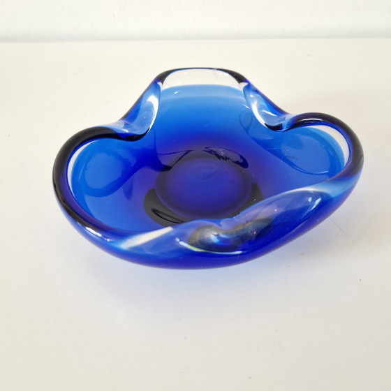 Image 1 of Murano Vintage bol bleu cobalt bol MCM cendrier