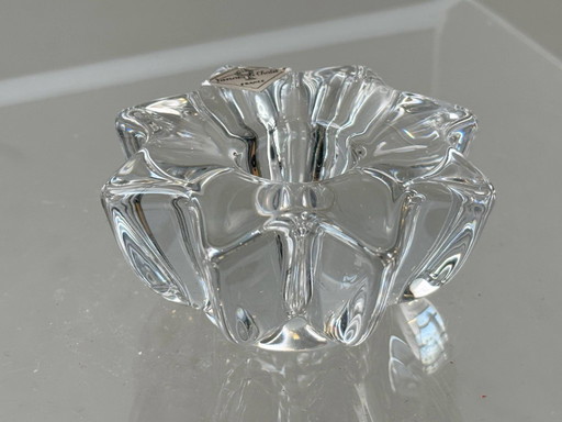 Bougeoir en verre de cristal dans le style de Pierre D'Avesn, Vannes-le-Châtel, France, années 1970