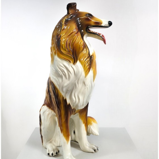 Image 1 of Figura de perro Collie de porcelana italiana, década de 1970, mediados de siglo.