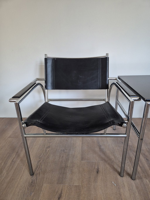 Gerard Vollenbrock Sessel (2-teilig) und Beistelltisch, 1980er Jahre