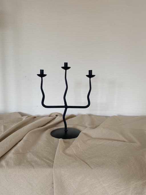 Chandelier vintage en métal noir avec zigzag 'Hysteria'