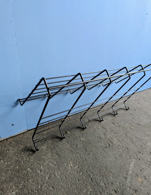 Vintage metal wall coat rack 1970s