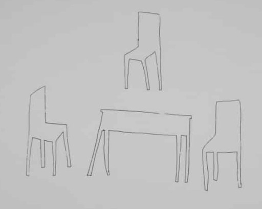 Klaas Gubbels - Table with chairs - Large screen print