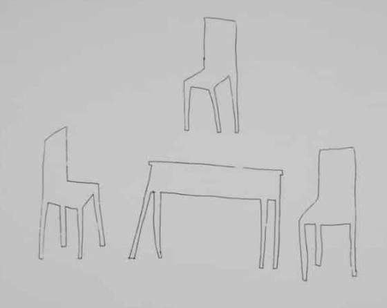 Image 1 of Klaas Gubbels - Table with chairs - Large screen print
