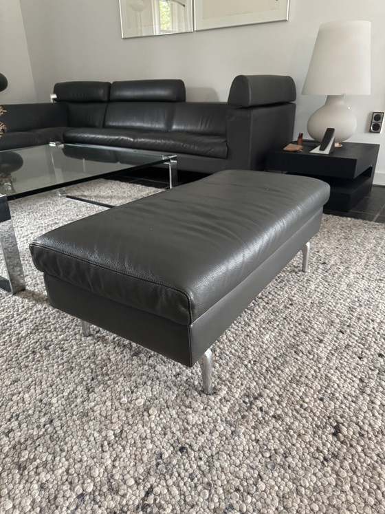 Leolux Horatio 6-Sitzer Ecksofa mit separatem Hocker – Leather, Metal (photo 5 of 5)