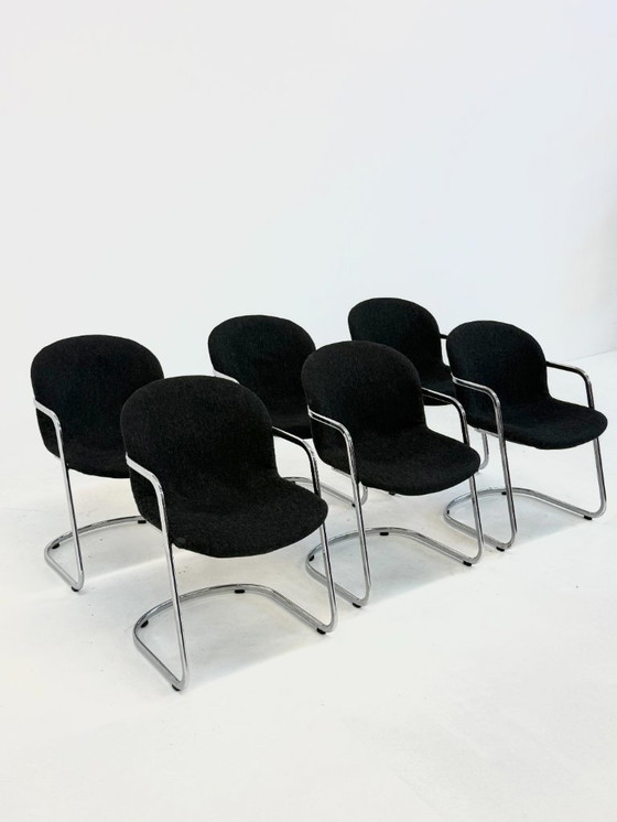 Image 1 of Set van 6 vintage eetkamerstoelen van Gastone Rinaldi