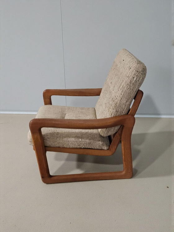 Image 1 of Mid Century Teak 2 Seater Sofa + Armchair Holstebro Møbelfabrik Made in Denmark 1970s