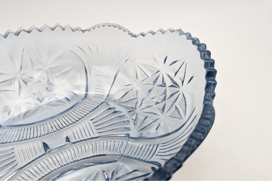 Image 1 of Tre piatti in vetro blu, Polonia, anni '70