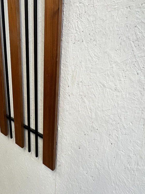 Image 1 of Vintage Wand Kapstok, Teak En Metaal, Duitsland 1960/1970's