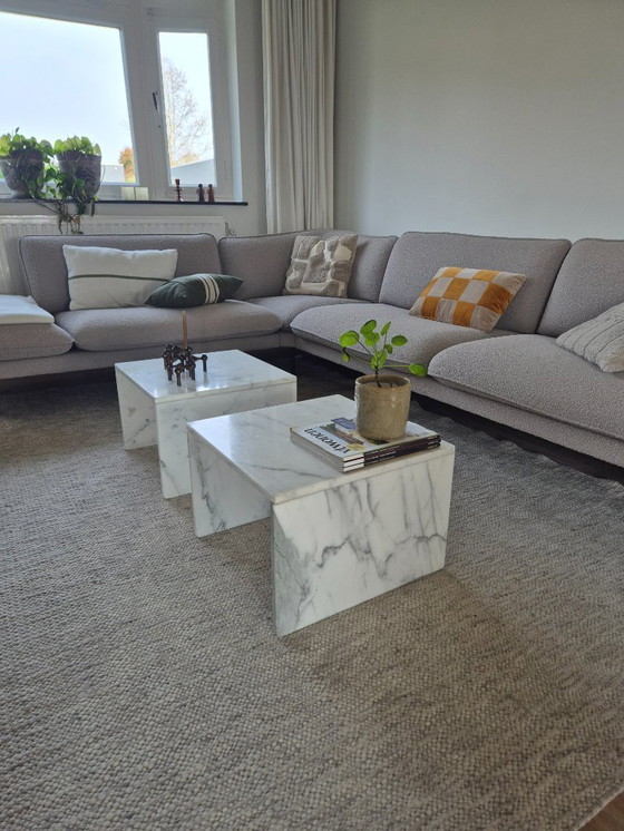 Image 1 of 2x vintage Carrara marble coffee tables