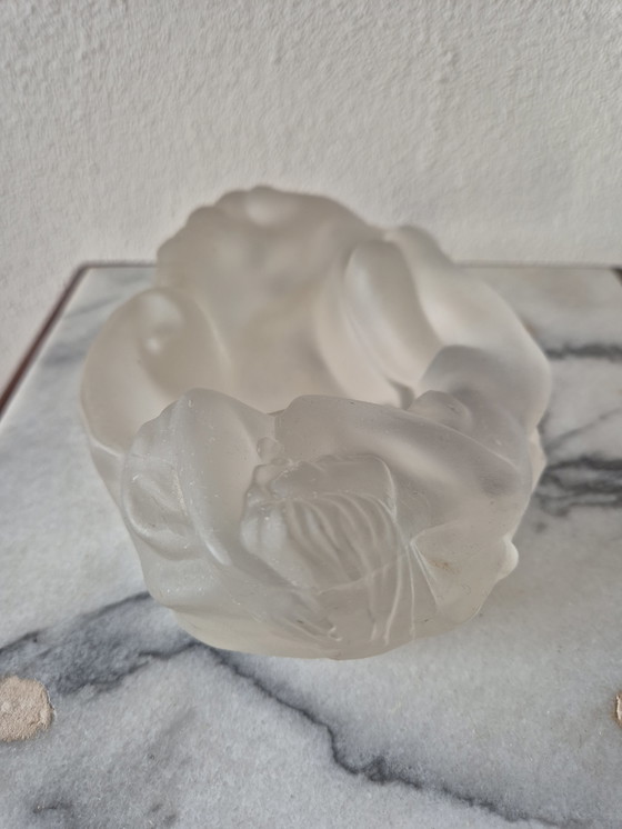 Image 1 of Vintage Art Deco Frosted Glass Nude Ashtray - Heinrich Hoffmann Style