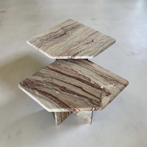 Vintage marble nesting tables, Italy 1970