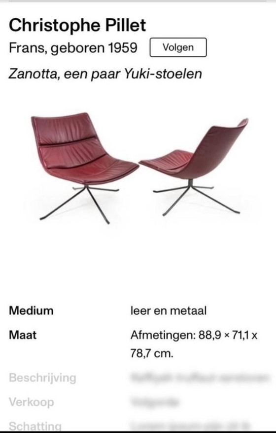 Image 1 of Zanotta Yuki lounge fauteuils set van 2