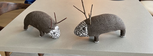 Dos animales de cerámica
