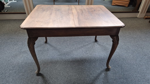Table ancienne à pieds cabriolet – eettafels, Wood