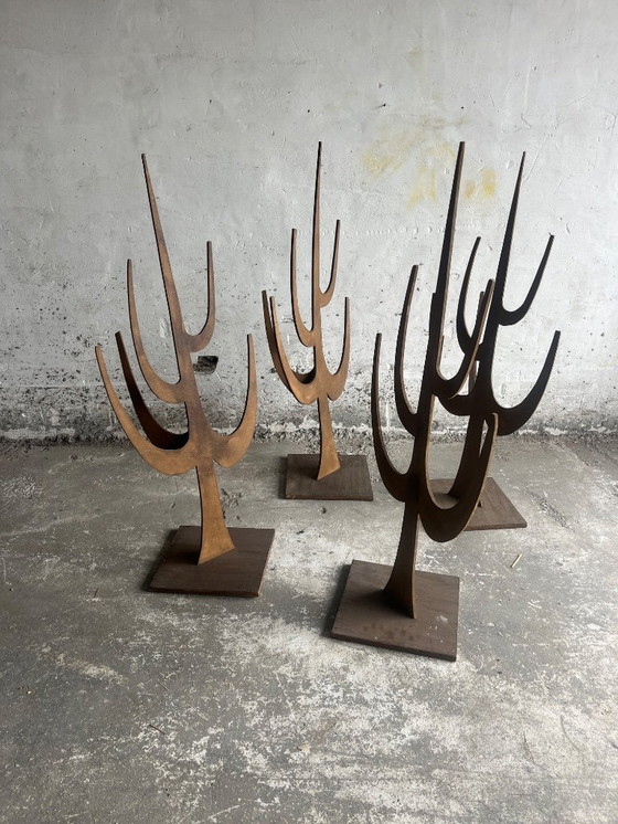 Image 1 of Set van 4 Vintage Triplex Decoratieve Statieven