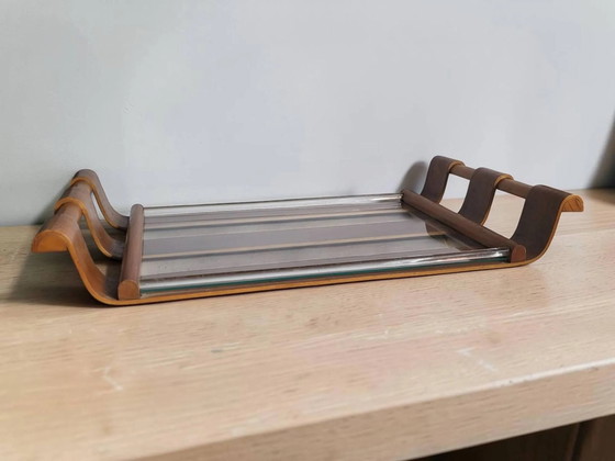 Art Deco / Modernist Plateau 1950s – Table accessories, Wood, Glass (photo 8 of 8)