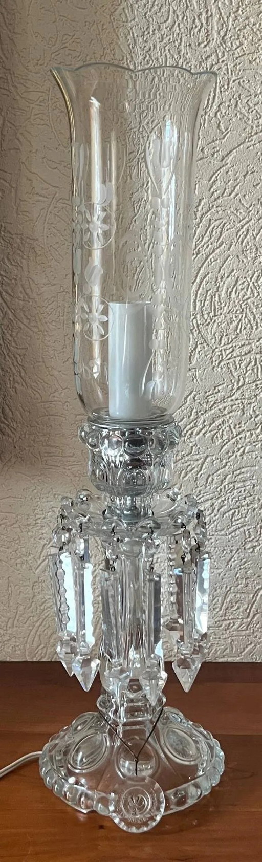 Desk lamp. Crystal, glass, hand engraving. – tafellampen (photo 2 of 7)