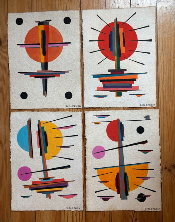 Image 1 of 10 watercolor drawings by B. Alepkow