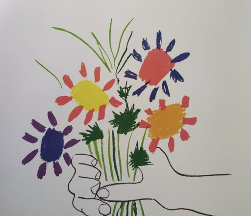 "Bouquet, 1958" - (60x80cm) Signed and dated in the plate.