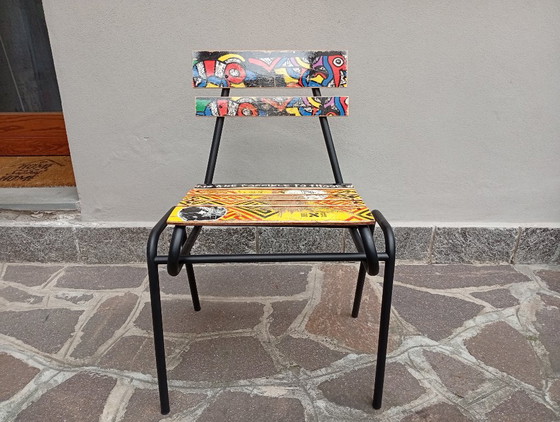 Three Unique Chairs - Skateboard & Recycled Design - Limited Edition Three Unique Pieces – Side chairs, Iron (photo 5 of 15)