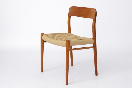 Image 1 of 1 of 12 Sedia Niels Otto Møller modello 75 in teak - Classico del design danese, anni '60, completamente restaurata
