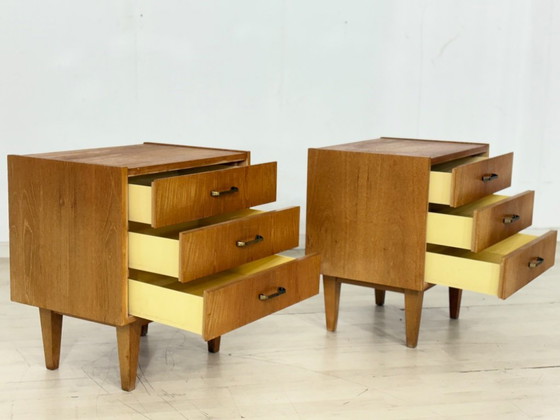 Image 1 of Lot de 2 tables de chevet vintage style Mid-Century