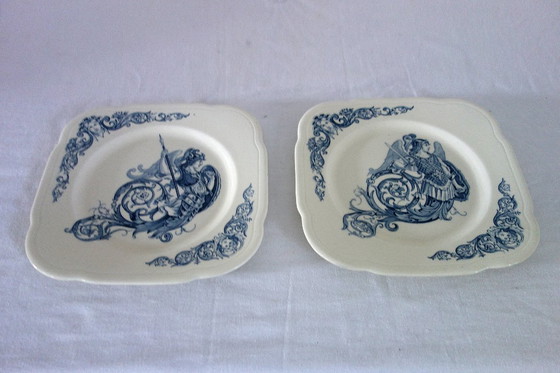 Image 1 of 2 Clairefontaine Earthenware dinner plates, Renaissance style, 19th century