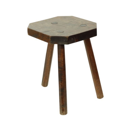 Image 1 of Old Wooden Milk Stool
