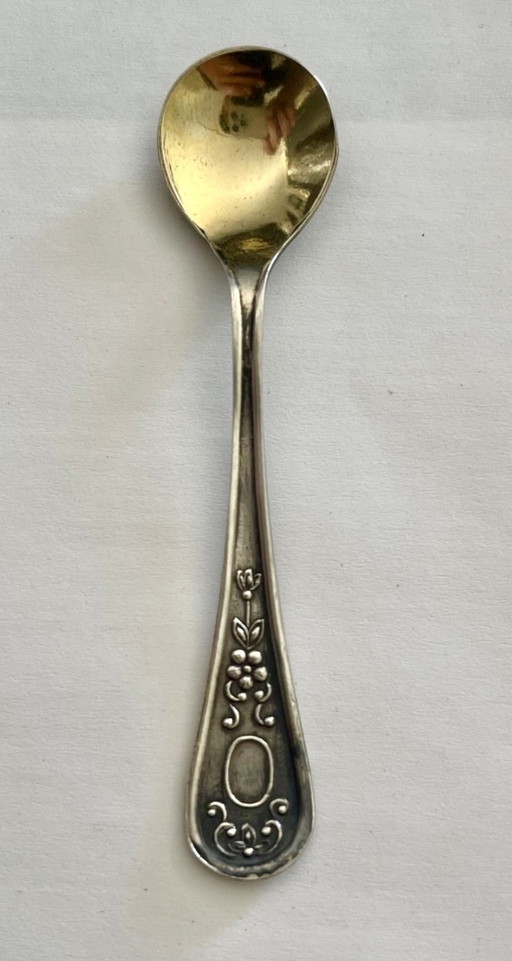 Antiker silberner Salzlöffel, ca. 1930